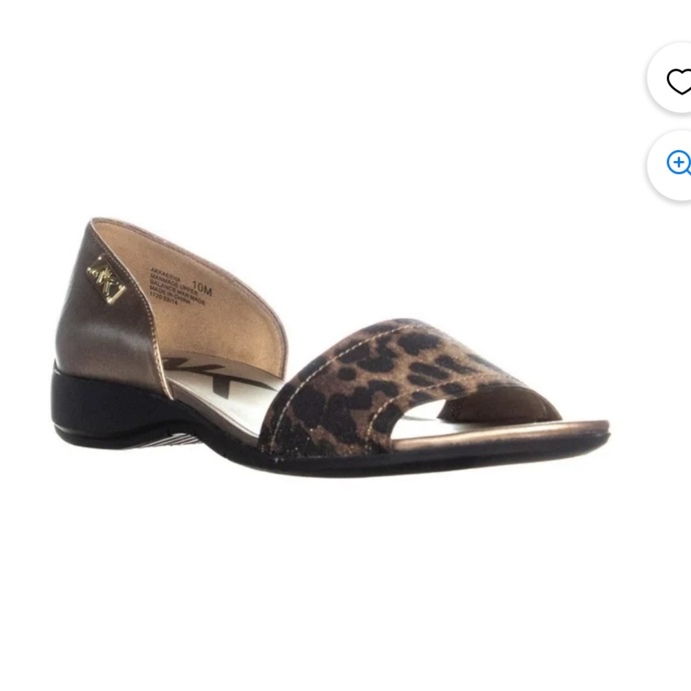 Anne Klein Sport Kaesha Sandals Shoes Leopard Womens 8.5 M.